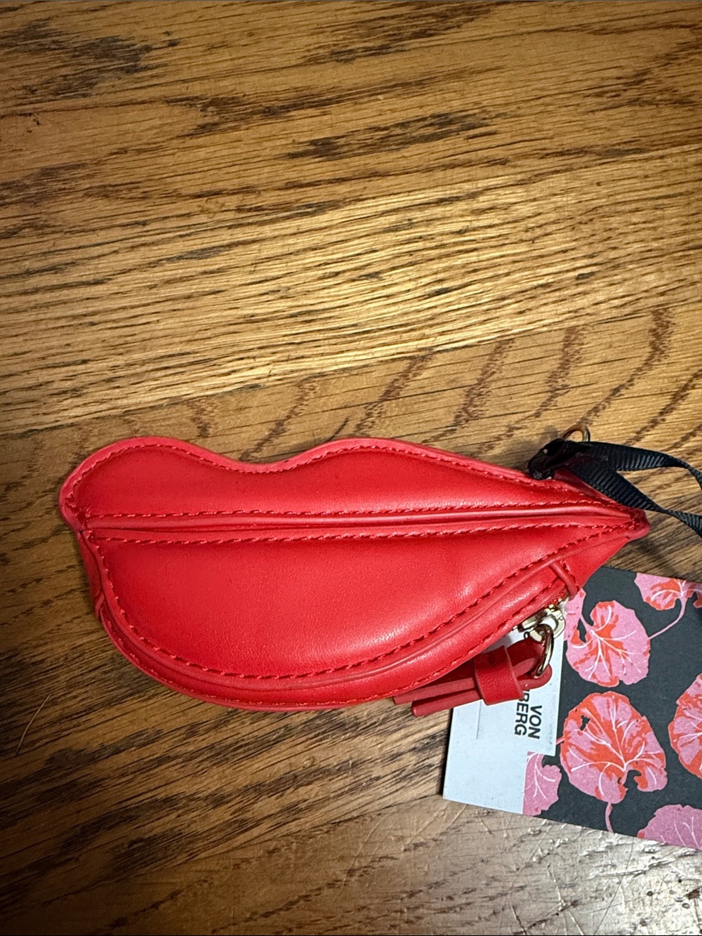 Diane Von Furstenberg Red Lip-Shaped Key & Card Holder
